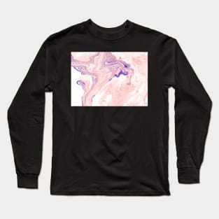 Pink and Navy Marble Long Sleeve T-Shirt